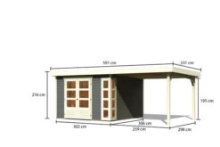 KARIBU Gartenhaus Kerko 6, Terragrau, Fichtenholz 19mm, 334 X 306 X 216 Cm, Flachdach, Anbau 2,8m -Kettler Verkaufs-Shop 30546 4 05.jpg