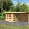 KARIBU Gartenhaus Kerko 3, Naturbelassen, Fichtenholz 19mm, 528,5 X 217 X 211 Cm, Flachdach, Anbau 2,8m Mit Rückwand -Kettler Verkaufs-Shop 30547 1 01.jpg