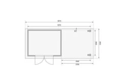 KARIBU Gartenhaus Kerko 4, Naturbelassen, Fichtenholz 19mm, 609 X 217 X 211 Cm, Flachdach, Anbau 2,8m Mit Rückwand -Kettler Verkaufs-Shop 30547 3 06.jpg