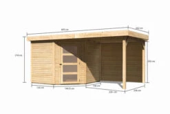 KARIBU Gartenhaus Schwandorf 5, Naturbelassen, Fichtenholz 19mm, 493 X 246 X 218 Cm, Flachdach, Anbau 2,4m Mit Rückwand -Kettler Verkaufs-Shop 30549 3 05.jpg
