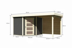 KARIBU Gartenhaus Schwandorf 5, Terragrau, Fichtenholz 19mm, 493 X 246 X 218 Cm, Flachdach, Anbau 2,4m Mit Rückwand -Kettler Verkaufs-Shop 30549 4 05.jpg