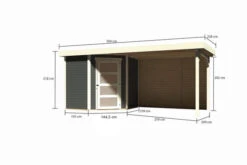 KARIBU Gartenhaus Schwandorf 3, Terragrau, Fichtenholz 19mm, 504,5 X 217 X 218 Cm, Flachdach, Anbau 2,8m Mit Rückwand -Kettler Verkaufs-Shop 30551 2 05.jpg