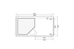 KARIBU Gartenhaus Schwandorf 5, Naturbelassen, Fichtenholz 19mm, 530 X 246 X 218 Cm, Flachdach, Anbau 2,8m Mit Rückwand -Kettler Verkaufs-Shop 30551 3 06.jpg