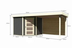 KARIBU Gartenhaus Schwandorf 5, Terragrau, Fichtenholz 19mm, 530 X 246 X 218 Cm, Flachdach, Anbau 2,8m Mit Rückwand -Kettler Verkaufs-Shop 30551 4 05.jpg