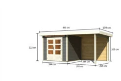 KARIBU Gartenhaus Kandern3 , Terragrau, Fichtenholz 28mm, 522,5 X 244 X 222 Cm, Pultdach, Anbau 2,35m Mit Rückwand -Kettler Verkaufs-Shop 30555 2 05.jpg