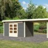 KARIBU Gartenhaus Kandern 7, Terragrau, Fichtenholz 28mm, 702 X 244 X 222 Cm, Pultdach, Anbau 3,2m -Kettler Verkaufs-Shop 30558 2 01.jpg