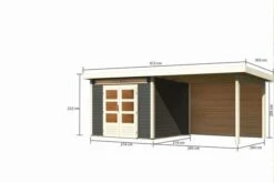 KARIBU Gartenhaus Kandern6 , Terragrau, Fichtenholz 28mm, 612 X 274 X 222 Cm, Pultdach, Anbau 3,2m Mit Rückwand 16 KARIBU Gartenhaus Kandern6 , Terragrau, Fichtenholz 28mm, 612 X 274 X 222 Cm, Pultdach, Anbau 3,2m Mit Rückwand -Kettler Verkaufs-Shop 30559 2 05.jpg
