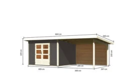 KARIBU Gartenhaus Northeim 3, Terragrau, Fichtenholz 40mm, 664 X 309 X 229 Cm, Pultdach, Anbau 3m Mit Rückwand 16 KARIBU Gartenhaus Northeim 3, Terragrau, Fichtenholz 40mm, 664 X 309 X 229 Cm, Pultdach, Anbau 3m Mit Rückwand -Kettler Verkaufs-Shop 30561 2 05.jpg