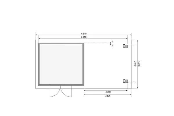 KARIBU Gartenhaus Northeim 3, Terragrau, Fichtenholz 40mm, 664 X 309 X 229 Cm, Pultdach, Anbau 3m Mit Rückwand 8 KARIBU Gartenhaus Northeim 3, Terragrau, Fichtenholz 40mm, 664 X 309 X 229 Cm, Pultdach, Anbau 3m Mit Rückwand – Bild 6