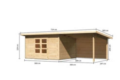KARIBU Gartenhaus Northeim 4, Naturbelassen, Fichtenholz 40mm, 724 X 309 X 229 Cm, Pultdach, Anbau 3m Mit Rückwand 17 KARIBU Gartenhaus Northeim 4, Naturbelassen, Fichtenholz 40mm, 724 X 309 X 229 Cm, Pultdach, Anbau 3m Mit Rückwand -Kettler Verkaufs-Shop 30561 3 05.jpg