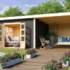 KARIBU Gartenhaus Northeim 4, Terragrau, Fichtenholz 40mm, 724 X 309 X 229 Cm, Pultdach, Anbau 3m Mit Rückwand -Kettler Verkaufs-Shop 30561 4 01.jpg