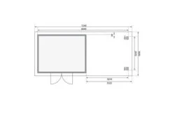 KARIBU Gartenhaus Northeim 4, Terragrau, Fichtenholz 40mm, 724 X 309 X 229 Cm, Pultdach, Anbau 3m Mit Rückwand -Kettler Verkaufs-Shop 30561 4 07.jpg