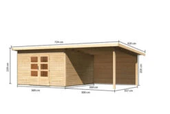 KARIBU Gartenhaus Northeim 5, Naturbelassen, Fichtenholz 40mm, 724 X 369 X 229 Cm, Pultdach, Anbau 3m Mit Rückwand 16 KARIBU Gartenhaus Northeim 5, Naturbelassen, Fichtenholz 40mm, 724 X 369 X 229 Cm, Pultdach, Anbau 3m Mit Rückwand -Kettler Verkaufs-Shop 30561 5 05.jpg
