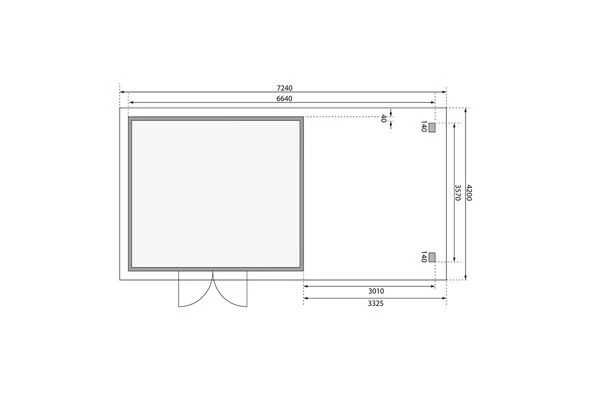 KARIBU Gartenhaus Northeim 5, Naturbelassen, Fichtenholz 40mm, 724 X 369 X 229 Cm, Pultdach, Anbau 3m Mit Rückwand 8 KARIBU Gartenhaus Northeim 5, Naturbelassen, Fichtenholz 40mm, 724 X 369 X 229 Cm, Pultdach, Anbau 3m Mit Rückwand – Bild 6