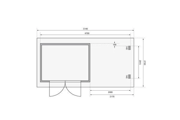KARIBU Gartenhaus Bastrup3 , Naturbelassen, Fichtenholz 28mm, 514,5 X 237 X 220 Cm, Pultdach, Anbau 2m Mit Rückwand 8 KARIBU Gartenhaus Bastrup3 , Naturbelassen, Fichtenholz 28mm, 514,5 X 237 X 220 Cm, Pultdach, Anbau 2m Mit Rückwand – Bild 6