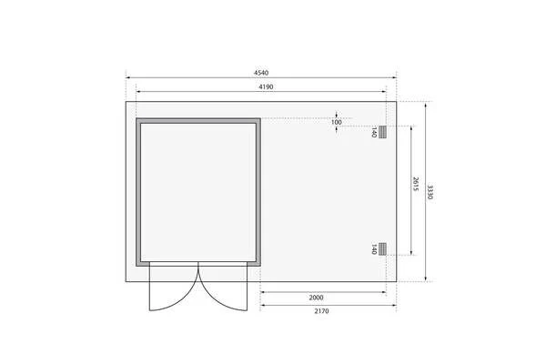 KARIBU Gartenhaus Bastrup4 , Naturbelassen, Fichtenholz 28mm, 454,5 X 297 X 222 Cm, Pultdach, Anbau 2m Mit Rückwand 8 KARIBU Gartenhaus Bastrup4 , Naturbelassen, Fichtenholz 28mm, 454,5 X 297 X 222 Cm, Pultdach, Anbau 2m Mit Rückwand – Bild 6