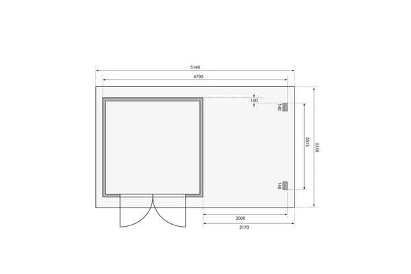 KARIBU Gartenhaus Bastrup5 , Naturbelassen, Fichtenholz 28mm, 514,5 X 297 X 222 Cm, Pultdach, Anbau 2m Mit Rückwand 8 KARIBU Gartenhaus Bastrup5 , Naturbelassen, Fichtenholz 28mm, 514,5 X 297 X 222 Cm, Pultdach, Anbau 2m Mit Rückwand – Bild 6