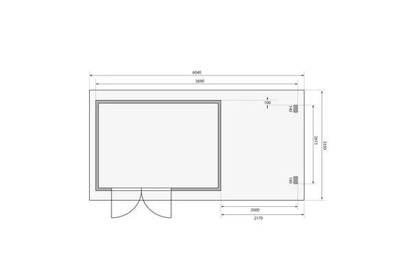 KARIBU Gartenhaus Bastrup8 , Naturbelassen, Fichtenholz 28mm, 604,5 X 297 X 222 Cm, Pultdach, Anbau 2m Mit Rückwand 8 KARIBU Gartenhaus Bastrup8 , Naturbelassen, Fichtenholz 28mm, 604,5 X 297 X 222 Cm, Pultdach, Anbau 2m Mit Rückwand – Bild 6