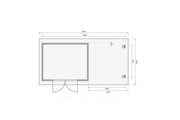 KARIBU Gartenhaus Bastrup 7 , Anthrazit, Fichtenholz 28mm, 674 X 297 X 222 Cm, Pultdach, Anbau 3m Mit Rückwand 8 KARIBU Gartenhaus Bastrup 7 , Anthrazit, Fichtenholz 28mm, 674 X 297 X 222 Cm, Pultdach, Anbau 3m Mit Rückwand – Bild 6