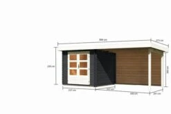 KARIBU Gartenhaus Bastrup2 , Anthrazit, Fichtenholz 28mm, 554 X 237 X 220 Cm, Pultdach, Anbau 3m Mit Rückwand 16 KARIBU Gartenhaus Bastrup2 , Anthrazit, Fichtenholz 28mm, 554 X 237 X 220 Cm, Pultdach, Anbau 3m Mit Rückwand -Kettler Verkaufs-Shop 30566 2 05.jpg