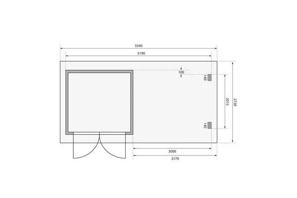 KARIBU Gartenhaus Bastrup2 , Anthrazit, Fichtenholz 28mm, 554 X 237 X 220 Cm, Pultdach, Anbau 3m Mit Rückwand 8 KARIBU Gartenhaus Bastrup2 , Anthrazit, Fichtenholz 28mm, 554 X 237 X 220 Cm, Pultdach, Anbau 3m Mit Rückwand – Bild 6