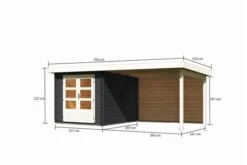 KARIBU Gartenhaus Bastrup 4 , Anthrazit, Fichtenholz 28mm, 554 X 297 X 222 Cm, Pultdach, Anbau 3m Mit Rückwand -Kettler Verkaufs-Shop 30566 6 05.jpg