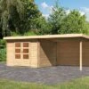KARIBU Gartenhaus Bastrup5 , Naturbelassen, Fichtenholz 28mm, 614,5 X 297 X 222 Cm, Pultdach, Anbau 3m Mit Rückwand -Kettler Verkaufs-Shop 30566 7 01.jpg