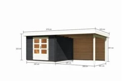 KARIBU Gartenhaus Bastrup5 , Anthrazit, Fichtenholz 28mm, 614 X 297 X 222 Cm, Pultdach, Anbau 3m Mit Rückwand -Kettler Verkaufs-Shop 30566 8 05.jpg