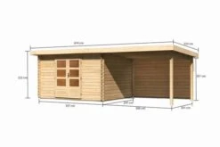 KARIBU Gartenhaus Bastrup 7, Naturbelassen, Fichtenholz 28mm, 674,5 X 297 X 222 Cm, Pultdach, Anbau 3m Mit Rückwand -Kettler Verkaufs-Shop 30566 9 05.jpg
