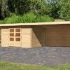 KARIBU Gartenhaus Bastrup 7, Naturbelassen, Fichtenholz 28mm, 774,5 X 297 X 222 Cm, Pultdach, Anbau 4m Mit Rückwand 2 KARIBU Gartenhaus Bastrup 7, Naturbelassen, Fichtenholz 28mm, 774,5 X 297 X 222 Cm, Pultdach, Anbau 4m Mit Rückwand -Kettler Verkaufs-Shop 30568 3 01.jpg