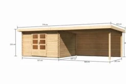 KARIBU Gartenhaus Bastrup 7, Naturbelassen, Fichtenholz 28mm, 774,5 X 297 X 222 Cm, Pultdach, Anbau 4m Mit Rückwand 16 KARIBU Gartenhaus Bastrup 7, Naturbelassen, Fichtenholz 28mm, 774,5 X 297 X 222 Cm, Pultdach, Anbau 4m Mit Rückwand -Kettler Verkaufs-Shop 30568 3 05.jpg