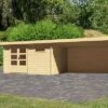 KARIBU Gartenhaus Bastrup 8, Naturbelassen, Fichtenholz 28mm, 804,5 X 297 X 222 Cm, Pultdach, Anbau 4m Mit Rückwand -Kettler Verkaufs-Shop 30569 01.jpg