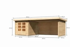 KARIBU Gartenhaus Bastrup4 , Naturbelassen, Fichtenholz 28mm, 654,5 X 297 X 222 Cm, Pultdach, Anbau 4m Mit Rück- Und Seitenwand -Kettler Verkaufs-Shop 30570 1 05.jpg