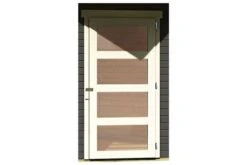 KARIBU Mittelwandhaus Mühlentrup 2, Terragrau, Fichtenholz 19mm, 428 X 272 X 212 Cm, Flachdach -Kettler Verkaufs-Shop 30572 2 03.jpg