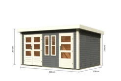 KARIBU Mittelwandhaus Schönbuch 2, Terragrau, Fichtenholz 38mm, 458 X 276 X 228 Cm, Flachdach -Kettler Verkaufs-Shop 30573 05.jpg