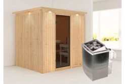 KARIBU Sodin Sauna , Naturbelassen, Fichte, 210x184x202 Cm, Fronteinstieg, Graphitfarbene Tür U.Kranz, Ofen 4,5 KW Integr. Str. -Kettler Verkaufs-Shop 30680 1 02.jpg