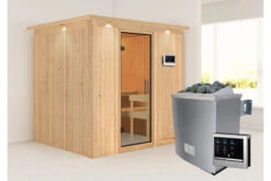 KARIBU Sodin Sauna , Naturbelassen, Fichte, 210x184x202 Cm, Fronteinstieg, Klarglastür U. Kranz, Ofen 4,5 KW Ext. Strg. Easy 16 KARIBU Sodin Sauna , Naturbelassen, Fichte, 210x184x202 Cm, Fronteinstieg, Klarglastür U. Kranz, Ofen 4,5 KW Ext. Strg. Easy -Kettler Verkaufs-Shop 30682 2 02.jpg