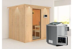 KARIBU Sodin Sauna , Naturbelassen, Fichte, 210x184x202 Cm, Fronteinstieg, Klarglastür U. Kranz, Ofen 4,5 KW Bio Ext. Strg. -Kettler Verkaufs-Shop 30682 3 02.jpg