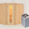 KARIBU Siirin Sauna , Naturbelassen, Fichte, 196x170x198 Cm, Eckeinstieg, Energiespartür, Ofen 4,5 KW Integr. Str. -Kettler Verkaufs-Shop 30683 1 01.jpg