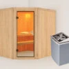 KARIBU Siirin Sauna , Naturbelassen, Fichte, 196x170x198 Cm, Eckeinstieg, Bronzierte Tür, MitOfen 4,5 KW Integr. Str. -Kettler Verkaufs-Shop 30685 1 01.jpg