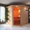 KARIBU Siirin Sauna , Naturbelassen, Fichte, 210x184x202 Cm, Eckeinstieg, Bronzierte Tür U. Kranz, Ofen 4,5 KW Bio Ext. Strg. -Kettler Verkaufs-Shop 30686 3 01.jpg