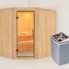 KARIBU Siirin Sauna , Naturbelassen, Fichte, 196x170x198 Cm, Eckeinstieg, Klarglastür, Ofen 4,5 KW Integr. Str. -Kettler Verkaufs-Shop 30689 1 01.jpg