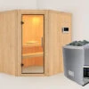 KARIBU Siirin Sauna , Naturbelassen, Fichte, 196x170x198 Cm, Eckeinstieg, Klarglastür, Ofen 4,5 KW Ext. Strg. Easy 2 KARIBU Siirin Sauna , Naturbelassen, Fichte, 196x170x198 Cm, Eckeinstieg, Klarglastür, Ofen 4,5 KW Ext. Strg. Easy -Kettler Verkaufs-Shop 30689 2 01.jpg