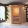 KARIBU Siirin Sauna , Naturbelassen, Fichte, 210x184x202 Cm, Eckeinstieg, Klarglastür U. Kranz, Ofen 4,5 KW Bio Ext. Strg. -Kettler Verkaufs-Shop 30690 3 01.jpg