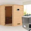 KARIBU Svea Sauna , Naturbelassen, Fichte, 196x146x198 Cm, Graphitfarbene Tür, Ofen 4,5 KW Ext. Strg. Easy -Kettler Verkaufs-Shop 30737 2 01.jpg