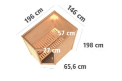KARIBU Svea Sauna , Naturbelassen, Fichte, 196x146x198 Cm, Klarglastür, Ofen 4,5 KW Integr. Strg. -Kettler Verkaufs-Shop 30739 1 05.jpg