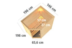 KARIBU Svea Sauna , Naturbelassen, Fichte, 196x146x198 Cm, Klarglastür, Ofen 4,5 KW Ext. Strg. Easy -Kettler Verkaufs-Shop 30739 2 05.jpg