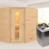 KARIBU Mia Sauna , Naturbelassen, Fichte, 196x170x198 Cm, Energiespartür, Ofen 4,5 KW Integr. Strg. -Kettler Verkaufs-Shop 30749 1 01.jpg