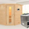 KARIBU Mia Sauna , Naturbelassen, Fichte, 224x184x202 Cm, Energiespartür U. Kranz,Ofen 4,5 KW Ext. Strg. Easy -Kettler Verkaufs-Shop 30750 2 01.jpg