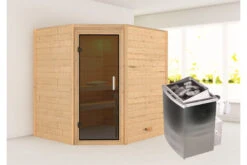 KARIBU Mia Sauna , Naturbelassen, Fichte, 196x170x198 Cm, Graphitfarbene Tür, Ofen 4,5 KW Integr. Strg. -Kettler Verkaufs-Shop 30753 1 02.jpg